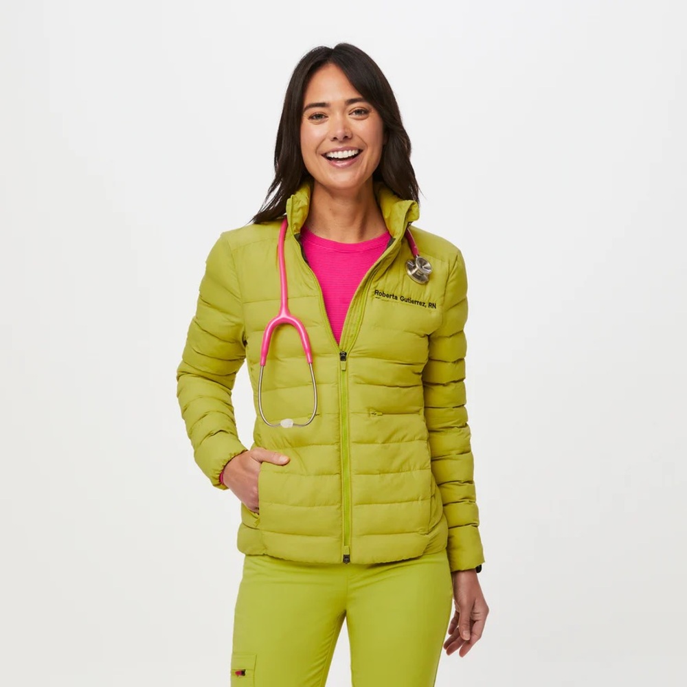 Figs On-Shift Packable Puffer Jacket Limeade